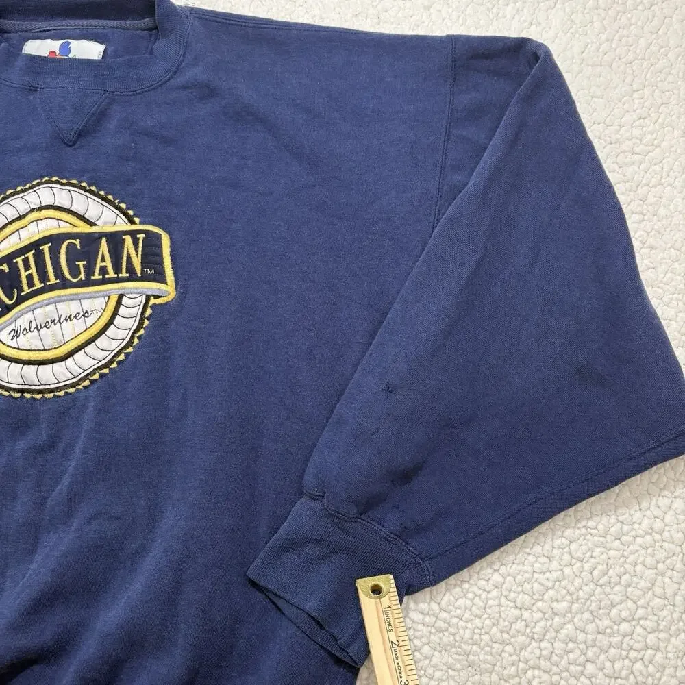 Vintage 90s University of Michigan‎ Wolverines Pullover Crewneck Sweatshirt XL
